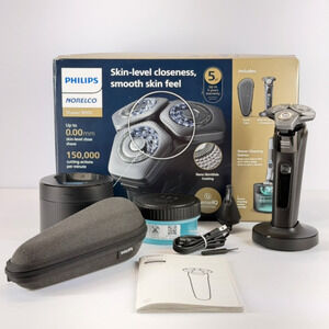 Philips Norelco Shaver 8000 Electric Shaver Black Wet & Dry SenseIQ Nose Trimmer